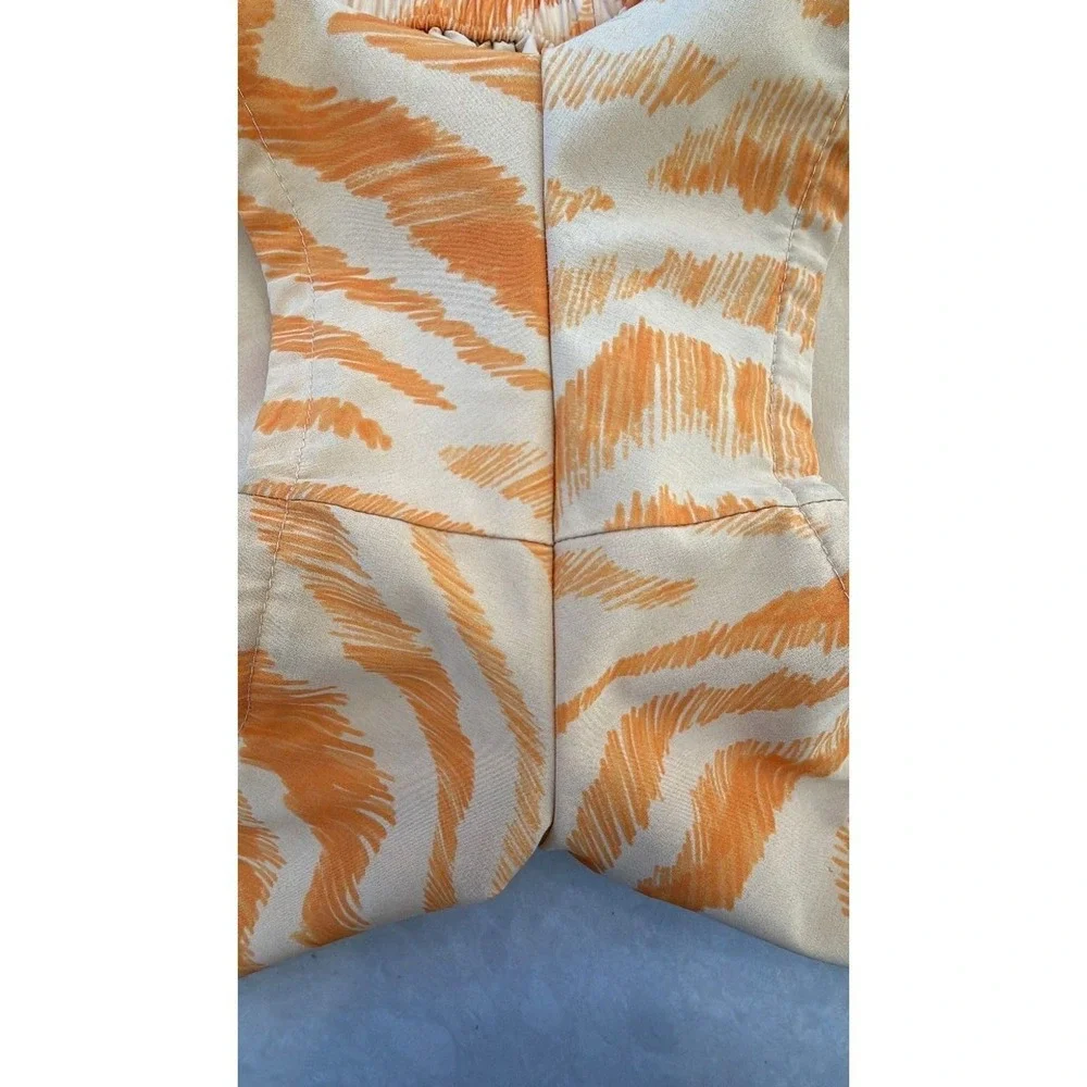 DSG Women's XL Zebra Print Running Shorts Orange Cream Athletic Lined